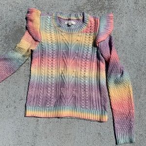 LOFT Pastel Rainbow Knitted Sweater